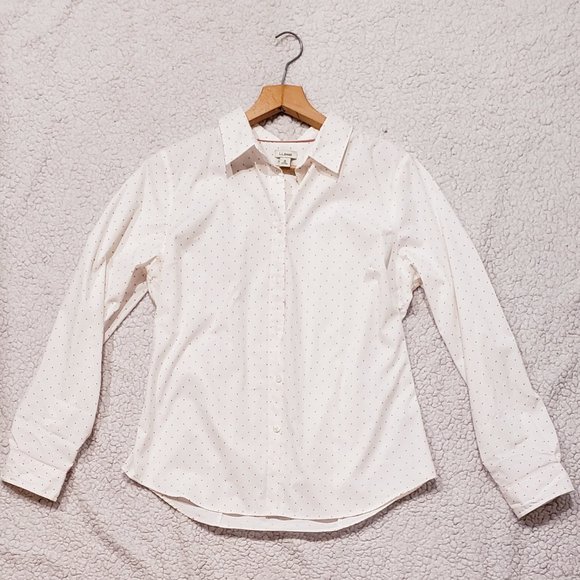 L.L. Bean Polka Dot Button Down Shirt: Size M - Picture 1 of 5